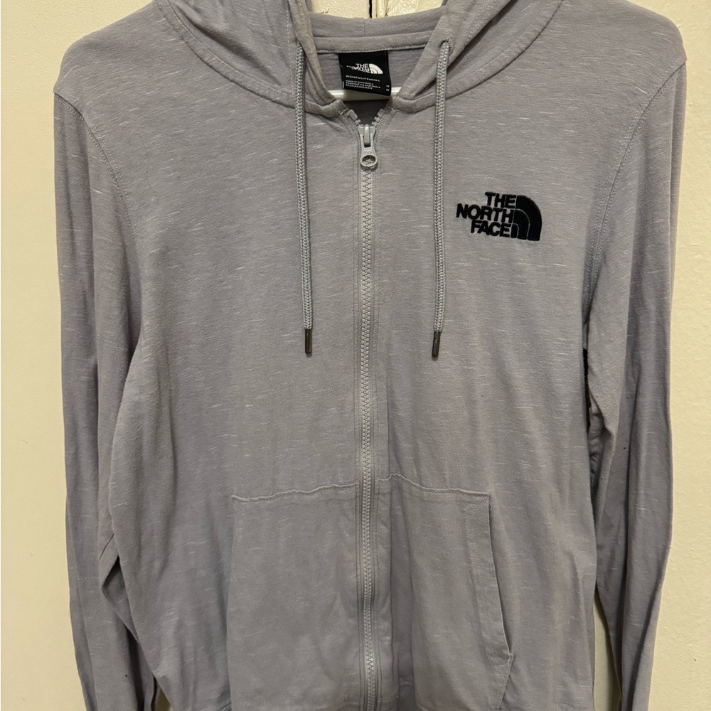 The North Face Light Gray Zip-Up Hoodie